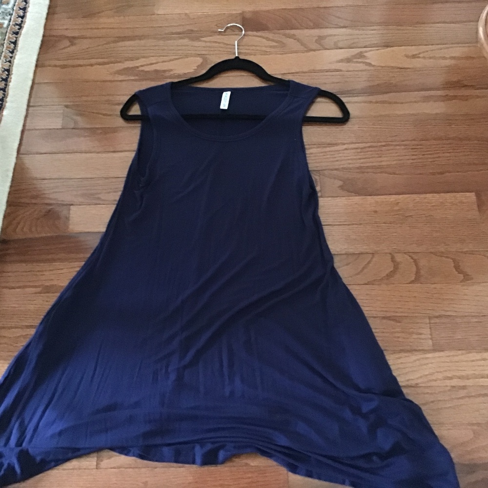 Navy sleeveless jersey tank dress